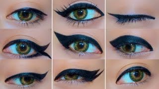 9 Different Eyeliner Looks  EASY Eyeliner Tutorial for Beginners  How to do eyeliner [upl. by Caren]