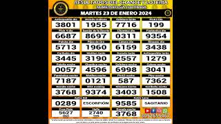 Resultados del Chance del MARTES 23 de enero de 2024 Loterias 😱💰💵 chance loteria resultados [upl. by Genia945]