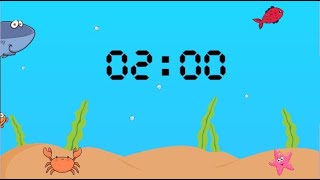 2 minute countdown timer  for kids  under the sea  with music [upl. by Attekram]