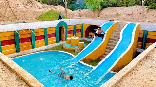 120 Days Building Underground House With Water Slide To Swimming Pool [upl. by Rekrap]