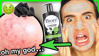 I tried the Biore Charcoal Cleanser for ONE WEEK my poor face [upl. by Yves]