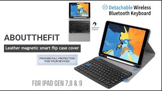 ABOUTTHEFIT iPad 9th 8th 7th Gen Detachable Bluetooth Keyboard with Pencil Holder [upl. by Leanatan]