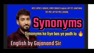 Synonyms  Synonyms By Gajanand Sir  Synonyms Vocabulary  Synonyms Words [upl. by Beacham]