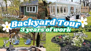 GARDEN TOUR 3 years of backyard projects🌷with before amp afters  aspenackley [upl. by Airetal]