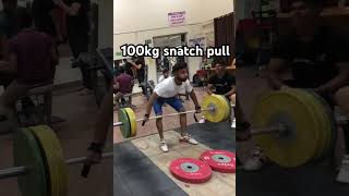 100kg snatch pull motivation weightlifting ytshorts subscribe shorts [upl. by Fraya35]