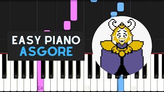 Asgore EASY Piano Tutorial  Undertale [upl. by Sauder]