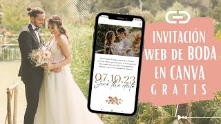 Como hacer una INVITACIÓN de BODA digital con CANVA gratis [upl. by Nysilla]