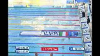 Alessia Filippi campionessa del mondo medaglia doro 1500sl Mondiali nuoto Roma 2009 [upl. by Ayerdna]