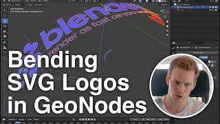 Blender Tutorial  SVG Logos Part 3  Bending the logo with Geometry Nodes b3d [upl. by Muns]