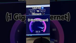 WIFI 6E vs Ethernet 1 Gigabit Internet shorts speedtest wifi6e gigabit internetspeedtest pc [upl. by Kolk]