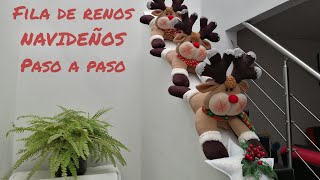 FILA DE RENOS NAVIDEÑOS 🦌 paso a paso 🤩kits moldes y proyecto terminado 🎄 [upl. by Donnell]