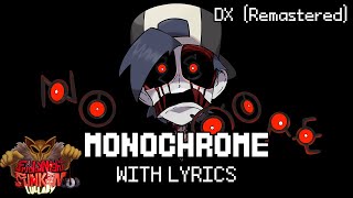 Monochrome PERISH MIX WITH LYRICS DX Remastered  Friday Night Funkin Hypnos Lullaby v2 Cover [upl. by Tybald183]