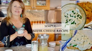 SIMPLE KEFIR CHEESE RECIPE  HOW TO MAKE KEFIR WITH GRAINS DEMONSTRATION [upl. by Nnylcaj]