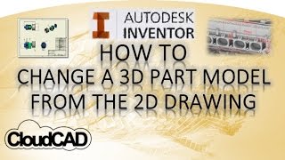 Edit a 3D part from the 2D drawing dimensions  Autodesk Inventor [upl. by Einamrej]