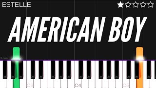 Estelle  American Boy  EASY Piano Tutorial [upl. by Ecnatsnok160]