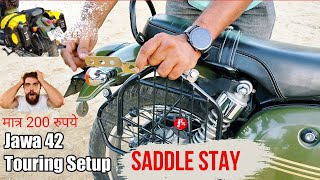 Jawa 42 Touring Modification  Saddle Stay for Jawa 42  Rs 200 me Saddle stay ka Jugaad 💥 [upl. by Ecinad]