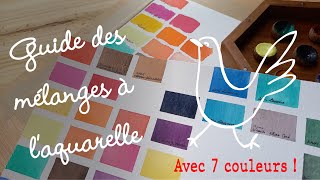 Un nuancier très varié avec seulement 7 aquarelles   Guide des mélanges [upl. by Nelan469]