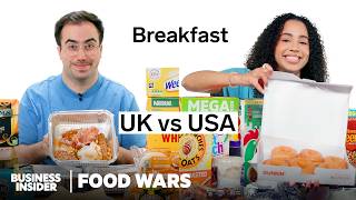 US vs UK Breakfast Foods  Food Wars  Insider Food [upl. by Nylrem]