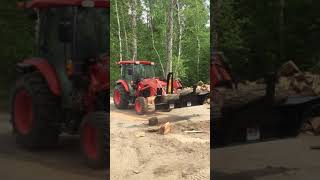 Firewood Processor  Halverson HWP120 on a Kubota tractor [upl. by Pacorro]