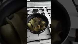 Boiling pineapple leaves which have higher bromelain content [upl. by Niarfe]