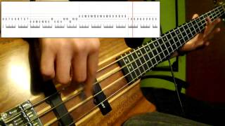 Muse  Hysteria Bass Cover Play Along Tabs In Video [upl. by Brodsky561]