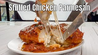 STUFFED Chicken Parmesan  Gooey Crispy and Delish [upl. by Erehs]