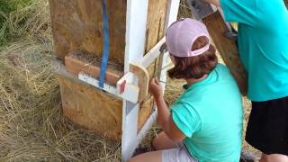 Baling hay with hand baler [upl. by Nathanson]