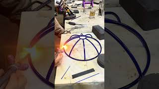 Welding together a sculpture using blue borosilicate glass [upl. by Eneri]