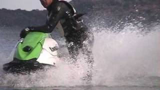 Jet Ski Freestyle Trick  Side Bare Foot [upl. by Eatnom]