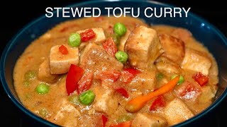 STEWED TOFU CURRY IN A CREAMY WHITE GRAVY  Vegan Tofu Recipe Indian Style [upl. by Orsini]