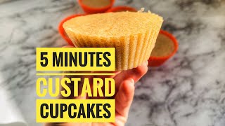 5 MINUTES EGGLESS CUSTARD POWDER CUPCAKES  HOW TO MAKE EGGLESS CUPCAKES IN MICROWAVE [upl. by Gnoh]