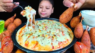 ASMR EATINGCHEESY LASAGNA WITH CHICKEN DRUMSTICK amp CHEESE BALLS  EATING CHALLENGE  LASAGNA MUKBANG [upl. by Melli]