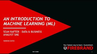 Firebrand Sprint An Introduction to Machine Learning [upl. by Urbano668]