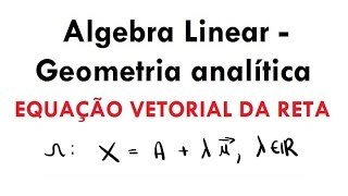 Equação Vetorial da Reta  Álgebra LinearGeometria analítica aula 29 [upl. by Algar679]