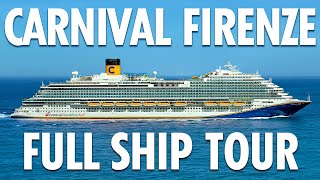 CARNIVAL FIRENZE FULL WALKTHROUGH TOUR OF THE NEWEST FUN ITALIAN STYLE CRUISE SHIP  CARNIVAL CRUISE [upl. by Dodge]