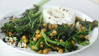 Roasted Broccoli Rabe with Ricotta Spread  Eat Clean with Shira Bocar [upl. by Elgna]