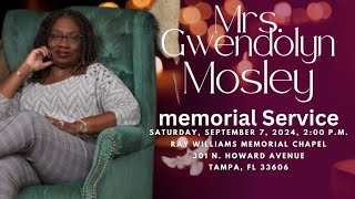 Memorial Celebration of life for Mrs Gwendolyn Mosley [upl. by Anifled]