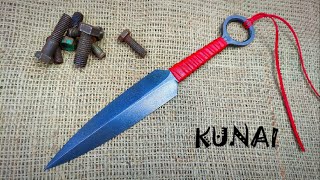 WOOTZ steel from rusty bolts  Forging a flying KUNAI [upl. by Shiekh556]