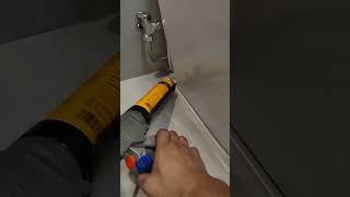 How to apply silicone sealant in bathroom kitchen siliconeadhesive siliconeglue siliconesealant [upl. by Ynatsyd466]