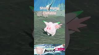 SHINY ALPHA CLEFABLE shorts shinypokemonhunter pokemonlegendsarceus shinypokemon pokemon [upl. by Otinauj909]