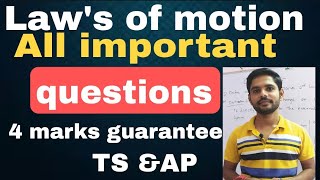 All IMP Q amp As  LAWS OF MOTION  one shot video  TS amp AP  Telugu [upl. by Ayyidas459]