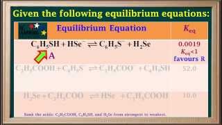 WCLN  Using Acid Base Equilibria to Rank Acids  Chemistry [upl. by Atnoid]