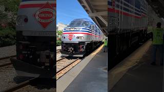 VRE Excursion Train Arrives at Manassas Railroad Festival [upl. by Haimes]