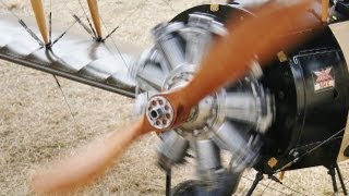 ① RC 14 SCALE 9 CYLINDER BENTLEY ROTARY ENGINE AVRO 504K LMA MODEL AIRCRAFT SHOW RAF COSFORD  2013 [upl. by Sokram]