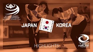 HIGHLIGHTS Japan v Korea  bronze medal game  LGT World Womens Curling Championship 2019 [upl. by Alikam258]