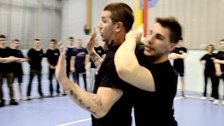 KRAV MAGA TRAINING • Hostage Knife from rear disarming [upl. by Akeem]