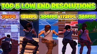 TOP 5 BEST STRETCHED RESOLUTIONS In Fortnite Season 4 For Low End PC  🔨 BOOST FPS amp REDUCE DELAY🔨 [upl. by Aicnerolf]