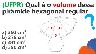 UFPR  Questão de GEOMETRIA ESPACIAL  Sólidos Geométricos  CFO PMPR e Vestibular UFPR 2017 [upl. by Aileno]