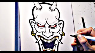 How To Draw HANNYA MASK II [upl. by Azeel]