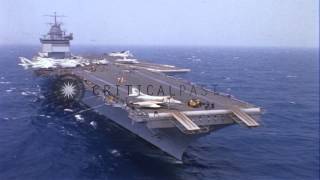 Flight operations on deck of USS Enterprise CVN65 in the Gulf of Tonkin durHD Stock Footage [upl. by Delila872]